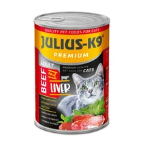 JULIUS - K9 macska - nedveseledel (marha-máj) felnőtt macskák részére 415g