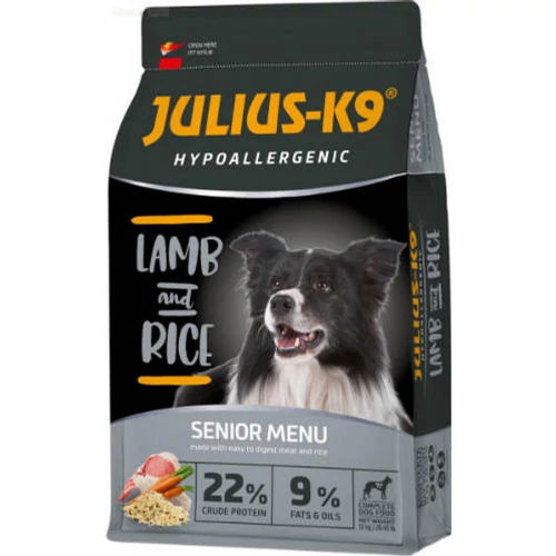 JULIUS K-9 12kg Senior/Light Hypoallergenic (bárány,rizs) száraztáp - Idős és/ vagy túlsúlyos felnőtt kutyák részére
