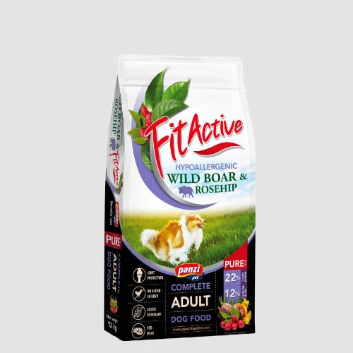 FitActive PURE Hypoallergenic Wild boar -Rosehip száraztáp felnőtt kutyák részére (12kg)