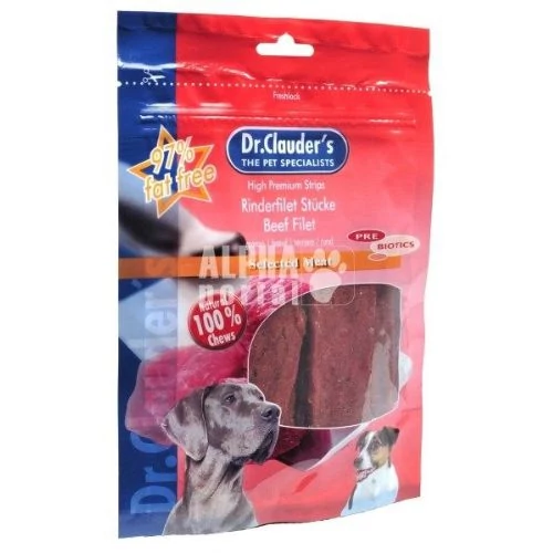 Dr.Clauders Dog Jutalomfalat Stripes Small Marhahús csíkok 80g