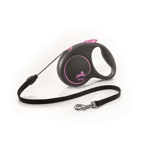 Flexi Black Design zsinóros automata póráz S 5m 12kg-ig pink