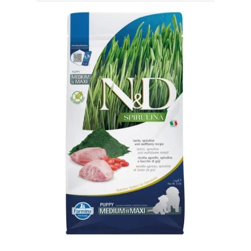N&D Spirulina Dog bárány puppy medium/maxi 2kg