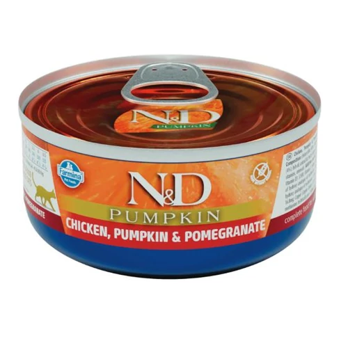 N&D Cat konzerv csirke, sütőtök&gránátalma 70g