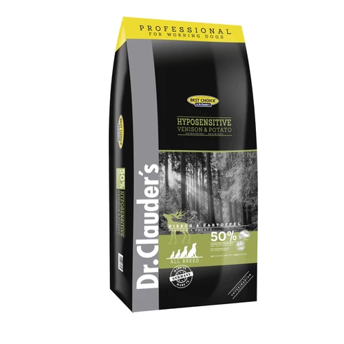 Dr.Clauder's Adult Hyposensitive 20kg – hipoallergén szarvasos kutyatáp csomagolás