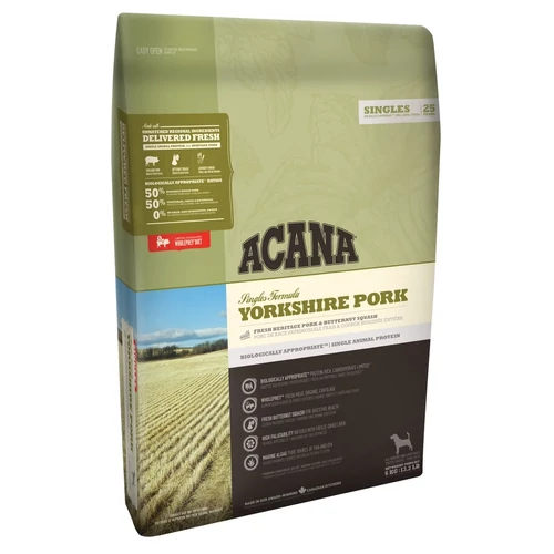 ACANA Yorkshire Pork 11,4kg – mono-fehérjés, sertéshúsos, gabonamentes kutyatáp