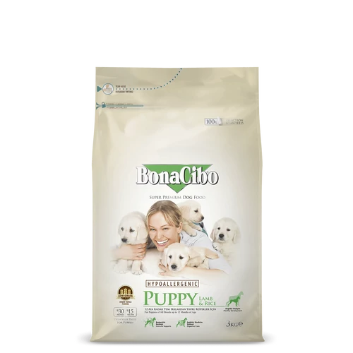 Bonacibo hypoallergén  Kölyökkutya Bárány és Rizs 3kg