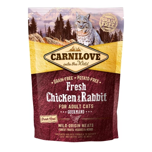 Carnilove Fresh Adult Cat csirke&nyúl Gourmand 400g