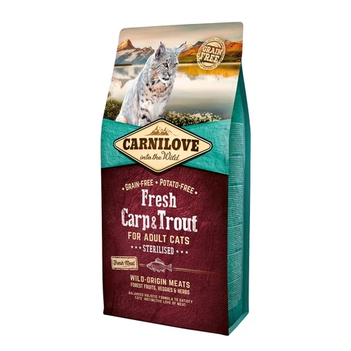 Carnilove Fresh Adult Cat ponty&pisztráng sterilised 2x6kg