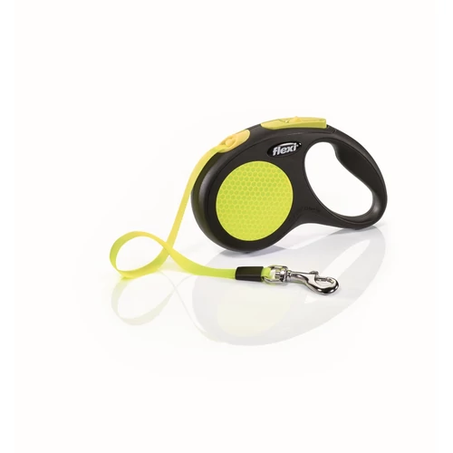 Flexi neon szalagos automata póráz M 5m 20kg-ig sárga