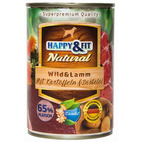 Happy&Fit Natural Wild&Lamm konzerv mit Kartoffeln&Distelöl 400g