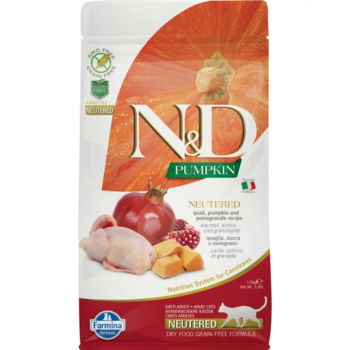 N&D Cat Grain Free Pumpkin Neutered Fürj ivatalanított 1,5kg