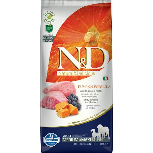 N&amp;D Dog Grain Free bárány &amp; áfonya sütőtökkel – 12kg száraztáp