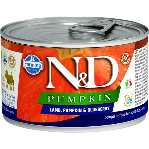 N&D Dog Pumpkin konzerv bárány&áfonya sütőtökkel Adult mini 140gr
