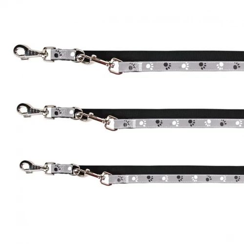 Póráz Reflect Fényvisszaverő Tappanncsos Szürke/Fekete L-Xl2m/25mm