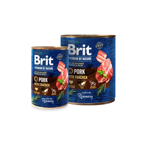 Brit Premium by Nature sertéshús és gége konzerv 6X800g