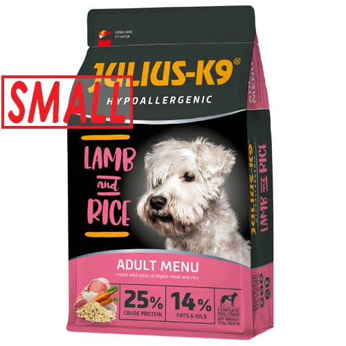 JULIUS K-9 12kg Adult Hypoallergenic (bárány,rizs) SMALL száraztáp - Ételallergiás felnőtt kutyák részére