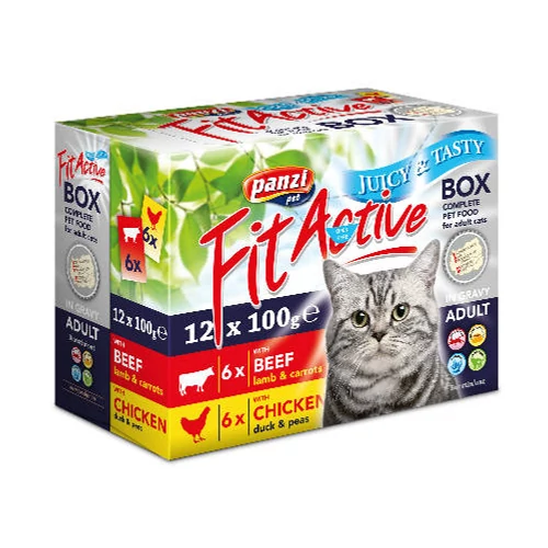 FitActive konzerv FitaBox - 4 féle húsos válogatás szószban (12x100g)