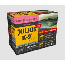 Julius - K9 Adult Menu Beef & Lamb - nedves eledel (marha,bárány) válogatás szószban kutyák részére (12x100g)