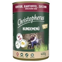 Christopherus Dog konzerv menü rénszarvas, burgonya, cukkini 800g