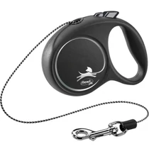 Flexi Black Design zsinóros automata póráz XS 3m 8kg-ig ezüst