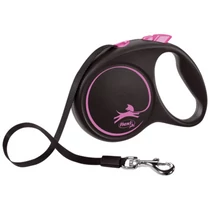 Flexi Black Design szalagos automata póráz M 5m 25kg-ig pink