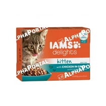 Iams Cat Delights Kitten&Junior csirke falatkák ízletes szószban, multipack 12x85g