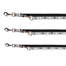 Póráz Reflect Fényvisszaverő Tappanncsos Szürke/Fekete L-Xl2m/25mm