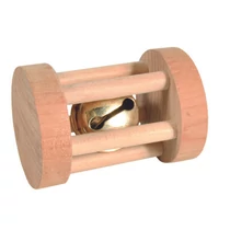 Játék Fából Henger Csengővel Rágcsálóknak  3.5×5cm