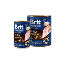 Brit Premium by Nature hal, halbőr konzerv 6X800g