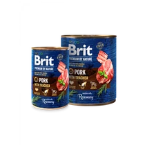 Brit Premium by Nature sertéshús és gége konzerv 6X800g