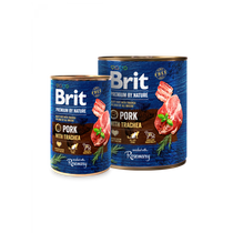 Brit Premium by Nature sertéshús és gége konzerv 6X800g