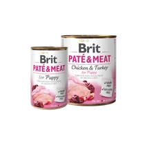 Brit paté & meat - csirkehús és pulyka kölyök konzerv 6x400g