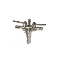 Csapos levegőelosztó fém 3 ágú (4/6mm be és ki - T elosztó)
