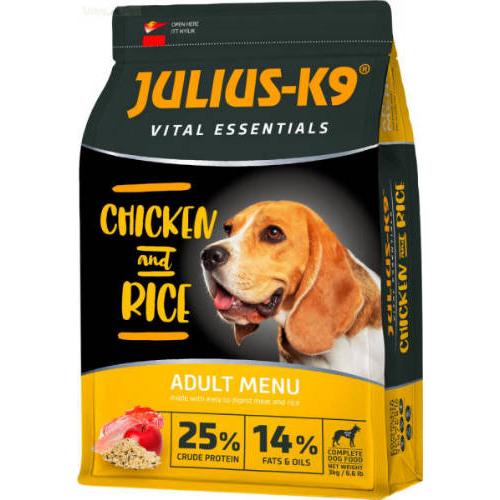 JULIUS K-9 12kg Adult Vital Essentials (szárnyas,rizs) száraztáp - felnőtt kutyák részére