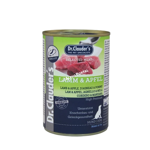 Dr.Clauders Dog Selected Meat Bárányos és almás konzerv 400g