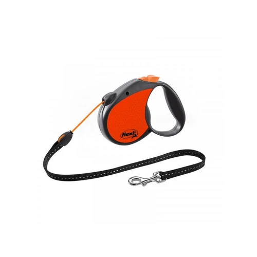 Flexi neon zsinóros automata póráz S 5m 12kg-ig narancssárga