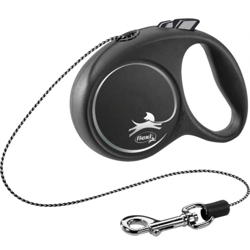 Flexi Black Design zsinóros automata póráz XS 3m 8kg-ig ezüst