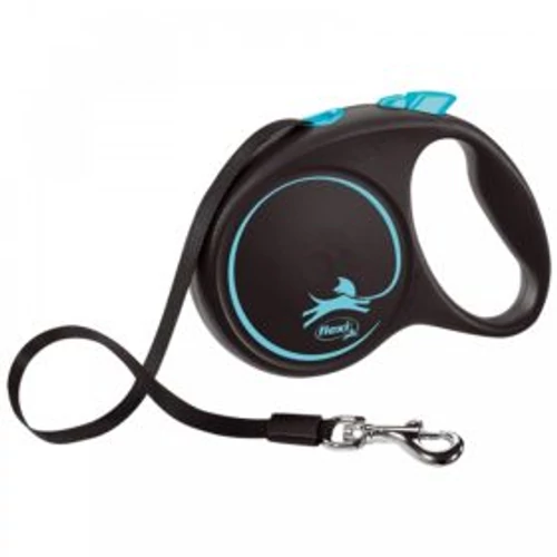 Flexi Black Design szalagos automata póráz S 5m 15kg-ig kék