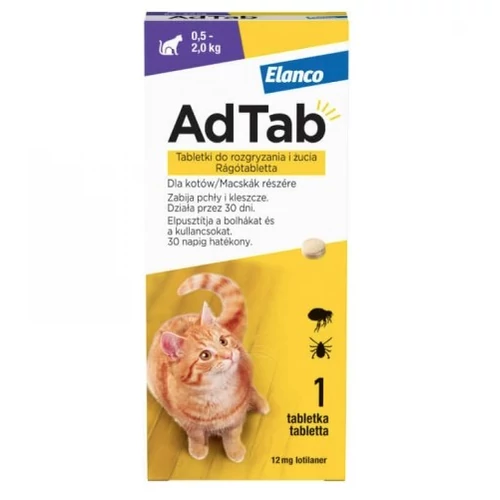 AdTab 12mg rágótabletta macskák részére (0,5-2 kg)