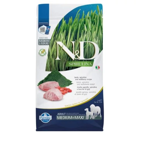 N&D Spirulina Dog bárány adult medium/maxi 2kg