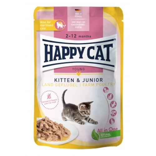 Happy Cat Pouch Szósz Kitten-Jun Baromfi 20x85g