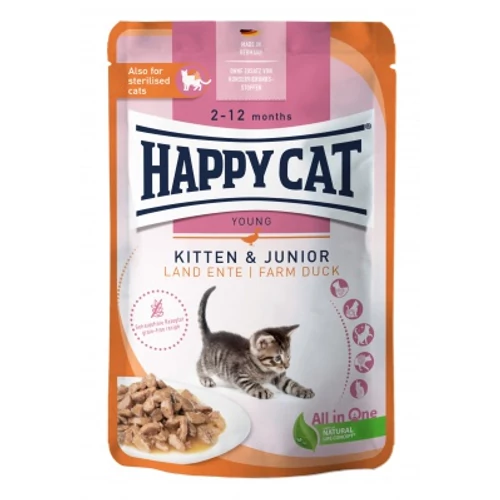 Happy Cat Pouch Szósz Kitten-Jun Kacsa 20x85g