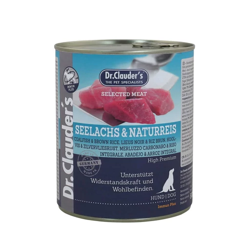 Dr.Clauders Konzerv Selected Meat Fekete Tőkehal&Barna Rizs 800g