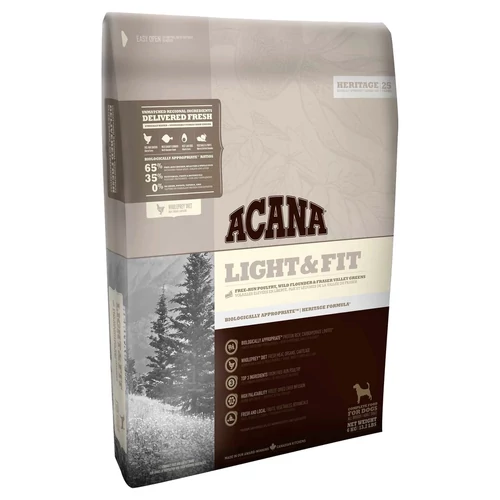 ACANA Light &amp; Fit 2kg – zsírszegény, gabonamentes kutyatáp felnőtt kutyáknak