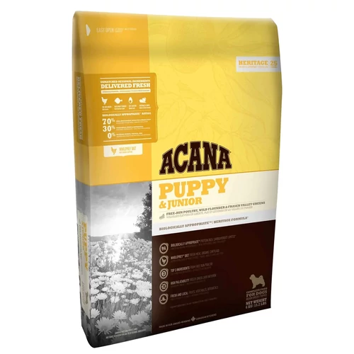 ACANA Puppy &amp; Junior 17kg – prémium kölyökkutyatáp közepes testű kutyáknak