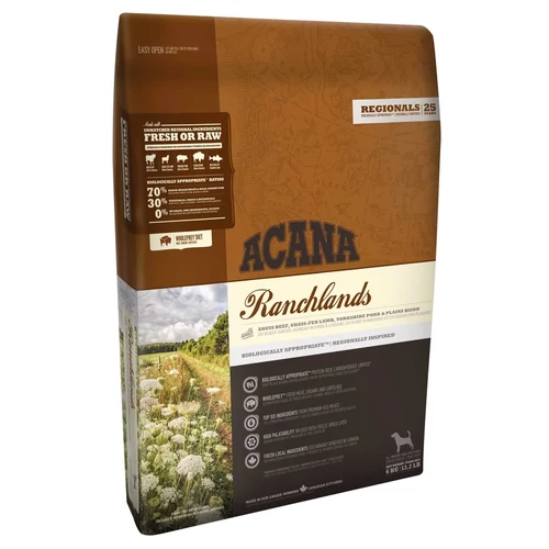 ACANA Ranchlands Dog 2kg – vöröshúsos, gabonamentes prémium kutyatáp felnőtt kutyáknak