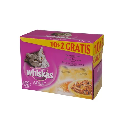 Whiskas Alutasakos 85g 12-Pack Szárnyas 10+2