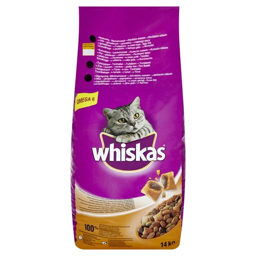 Whiskas Száraz  Csirke -Májas Falat 14kg