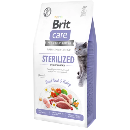 Brit Care Cat Grain Free STERILISED - WEIGHT CONTROL Duck and Turkey 2kg