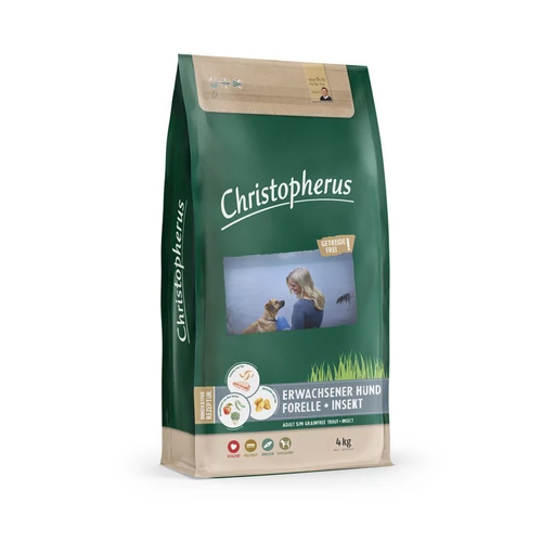 Christopherus Dog Adult Grainfree Pisztráng és rovar Small&medium 4kg